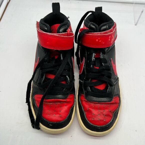 Nike Shoes Youth 4 Court Borough Mid 2 Black University Red CD7782-003 - Picture 3 of 7